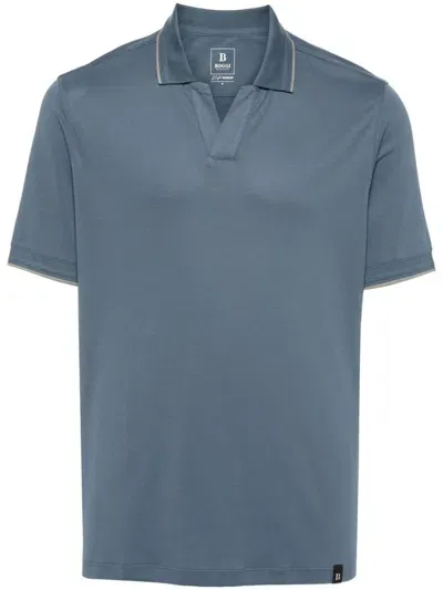 Boggi Milano High-performance Piqué Polo Shirt In Blue