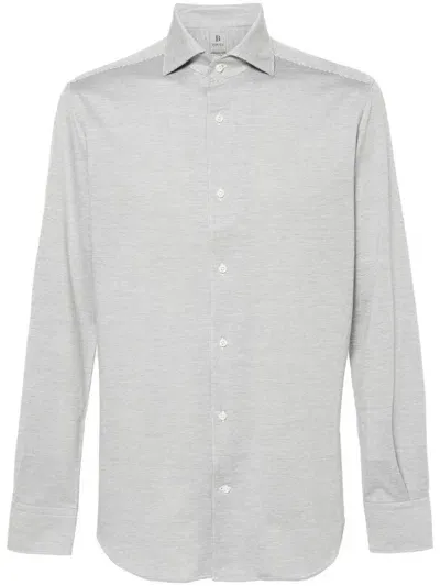 Boggi Milano Japanese-jersey Shirt In Grey