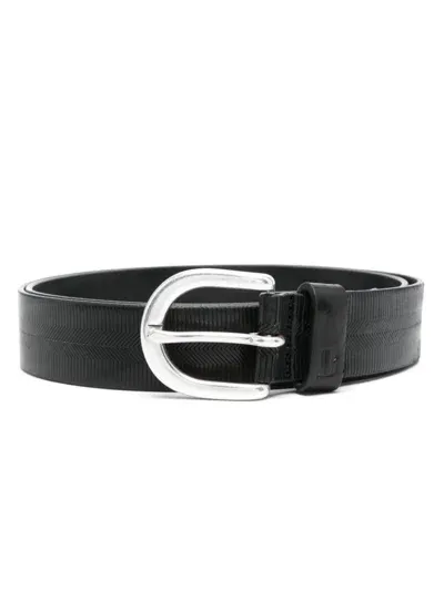 Boggi Milano Leather Belt In Black