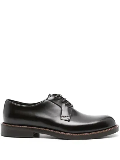 Boggi Milano Leather Derby Shoes In Brown