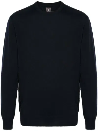 Boggi Milano Logo-patch Long-sleeve Cotton T-shirt In Black