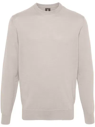 Boggi Milano Merino Wool Sweater In Neutrals