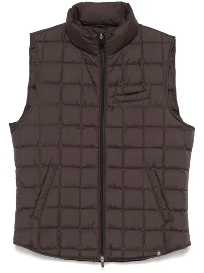 Boggi Milano Quilted Gilet In Brown