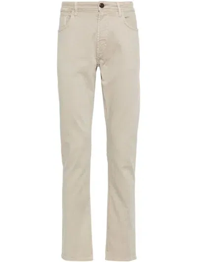 Boggi Milano Logo-patch Straight-leg Jeans In Nude