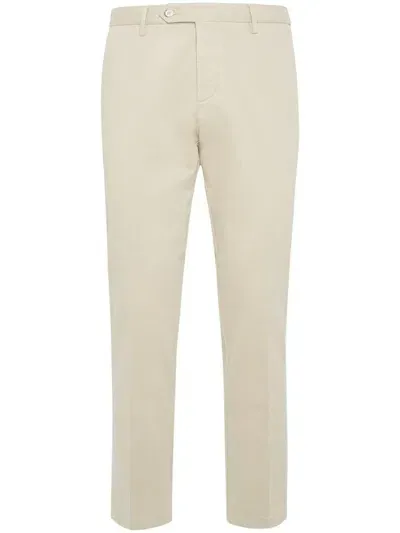 Boggi Milano Stretch-cotton Chinos In Neutrals