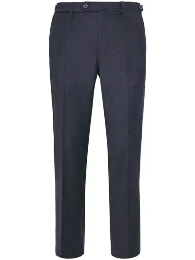 Boggi Milano Stretch Flannel Trousers In Blue