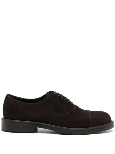 Boggi Milano Suede Oxford Shoes In 褐色