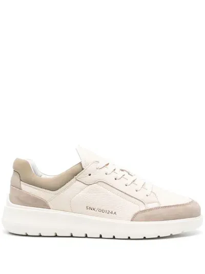 Boggi Milano Tumbled Leather Sneakers In White