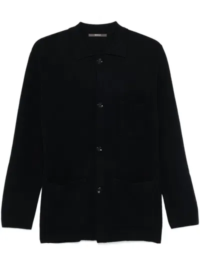 Boggi Milano Wool Overshirt In Blue