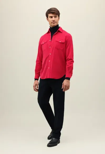 Boglioli Baby Corduroy Western Shirt In Fucsia