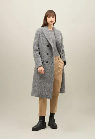 Boglioli Blended Alpaca Double-breasted Coat In Gray