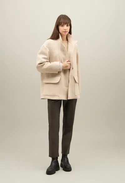 Boglioli Blended Wool Caban In Neutral