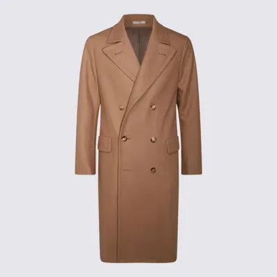 Boglioli Camel Wool Coat In Brown