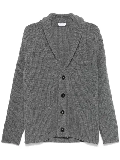 Boglioli Chunky-knit Cardigan In Grey