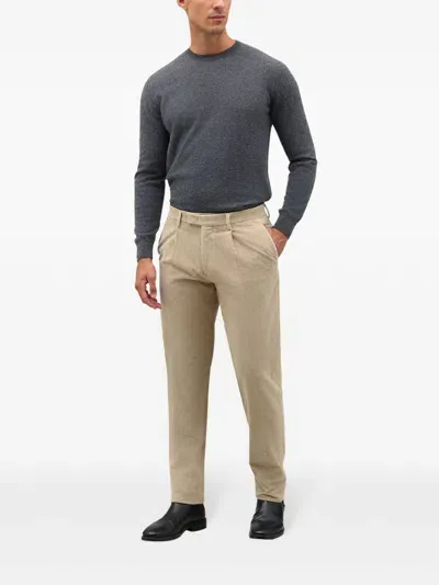 Boglioli Corduroy Loose-fit Trousers In Neutrals