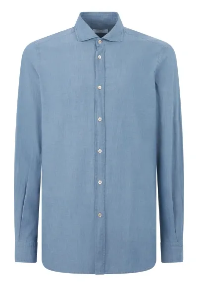 Boglioli Cotton Shirt In Light Blue