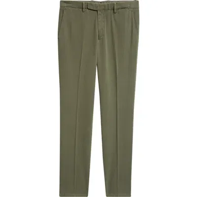 Boglioli Cotton Stretch Twill Chinos In Sage