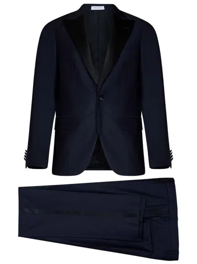 Boglioli Dark Blue Virgin Wool Tuxedo Suit