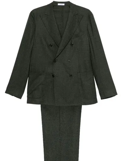 Boglioli Dogtooth-pattern Suit In Green