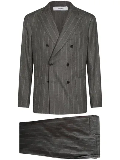 Boglioli Double-breasted Suit In Grey