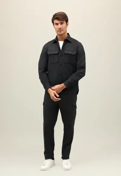 Boglioli Flannel David Overshirt In Dark Grey