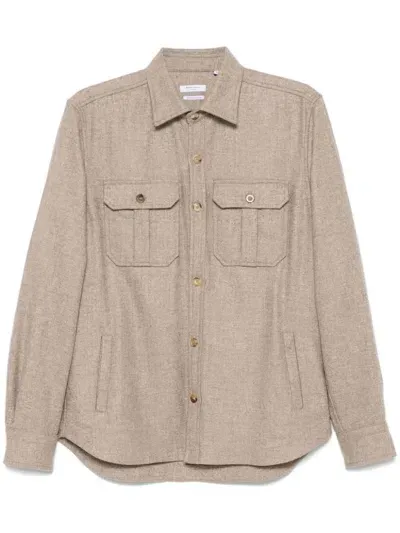 Boglioli Flannel Shirt In Beige