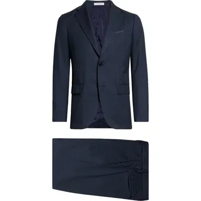 Boglioli Microcheck Virgin Wool Suit In Blue