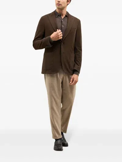 Boglioli Single-breasted Blazer In Brown