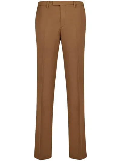 Boglioli Stretch-cotton Tailored Pants In Brown