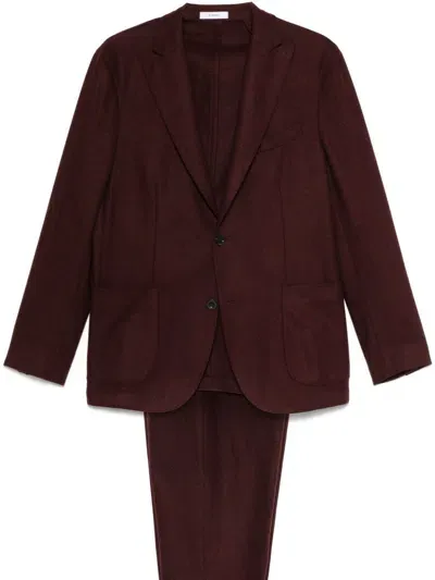 Boglioli Virgin Wool Suit In Red