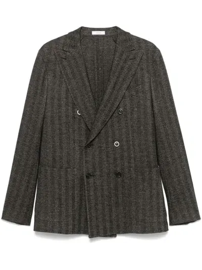 Boglioli Wool Double-breasted Jacket In Brown