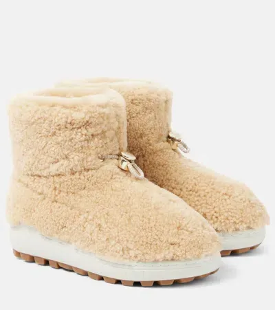 Bogner Chamonix S 13 Shearling Snow Boots In Nude