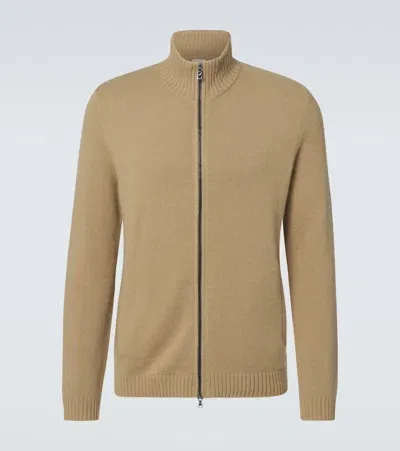 Bogner Dexter Wool And Cashmere Zip-up Sweater In Beige