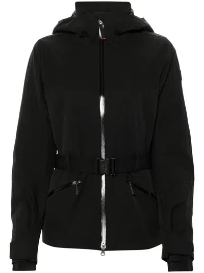 Bogner Fire+ice Belted Hooded Ski Jacket In Schwarz