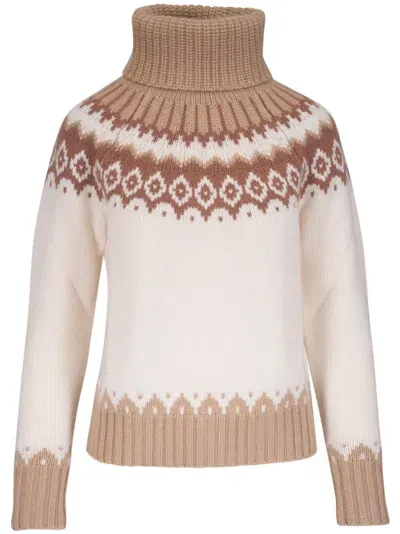 Bogner Ingrid Turtleneck Cashmere Sweater In Eggshell