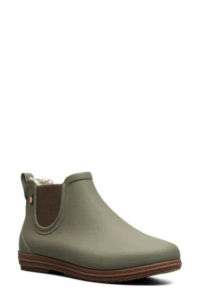 Bogs Sweetpea Ii Plush Waterproof Chelsea Boot In Dark Green