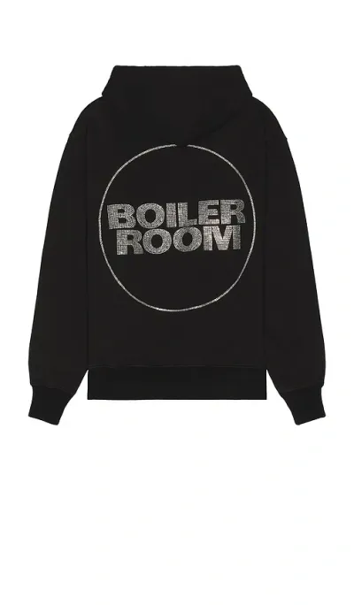 Boiler Room Diamante Logo Hoodie In Black