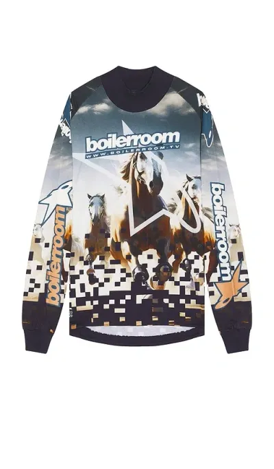 Boiler Room Moto-x Horse Long Sleeve Tee In Multi