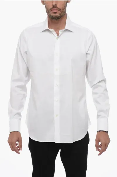 Bolzonella 1934 Spread Collar Solid Color Shirt In White