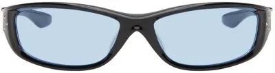 Bonnie Clyde Black Piccolo Sunglasses In Black/blue