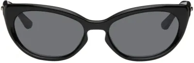 Bonnie Clyde Black Scaredy Sunglasses In Black/black