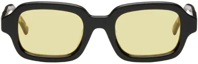 Bonnie Clyde Black Shy Guy Sunglasses In Black & Yellow