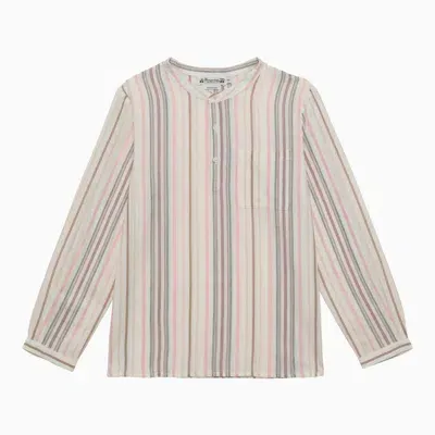 Bonpoint Artiste Multicoloured Striped Cotton Shirt In Multicolor