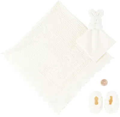 Bonpoint Baby Off-white Nighttime Blanket Set In 002 Blanc Lait