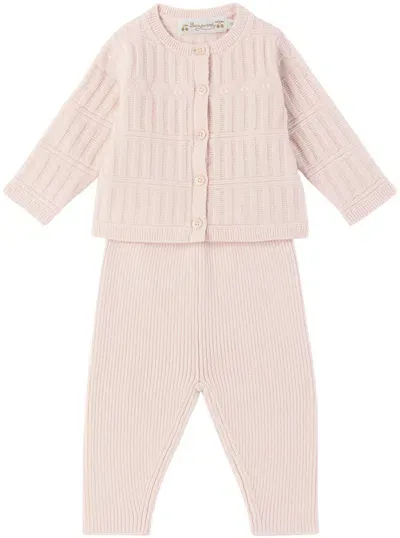 Bonpoint Baby Pink Gavina Cardigan & Leggings Set