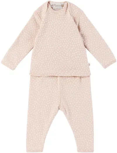 Bonpoint Baby Pink Timi Long Sleeve T-shirt & Leggings Set In 624 Imp Rose Fane