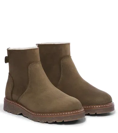 Bonpoint Kids' Chelsea Boots Greg Aus Veloursleder In Grün