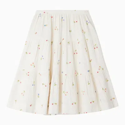 Bonpoint Milk-white Cotton Lise Skirt