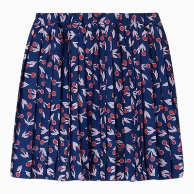 Bonpoint Pleated Navy Skirt In Blue