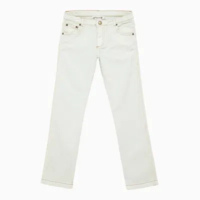 Bonpoint Regular White Denim Jeans In Blue